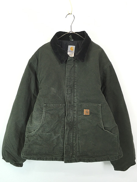 古着 Carhartt MOS モスグリーン ダック パデット トラディショナル