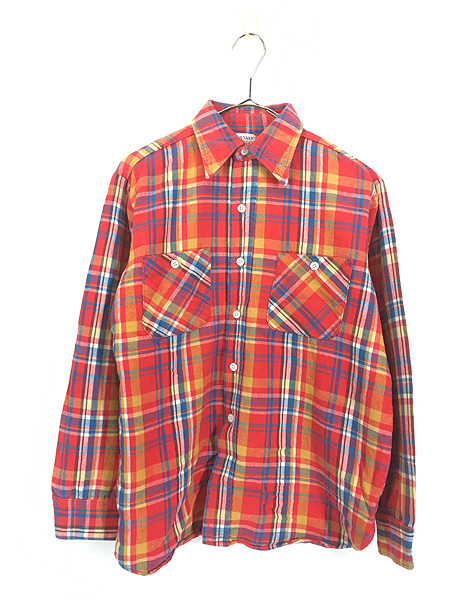古着 60s BIG YANK 好配色 チェック ヘビー フランネル シャツ