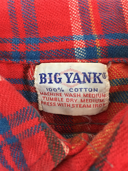 古着 60s BIG YANK 好配色 チェック ヘビー フランネル シャツ