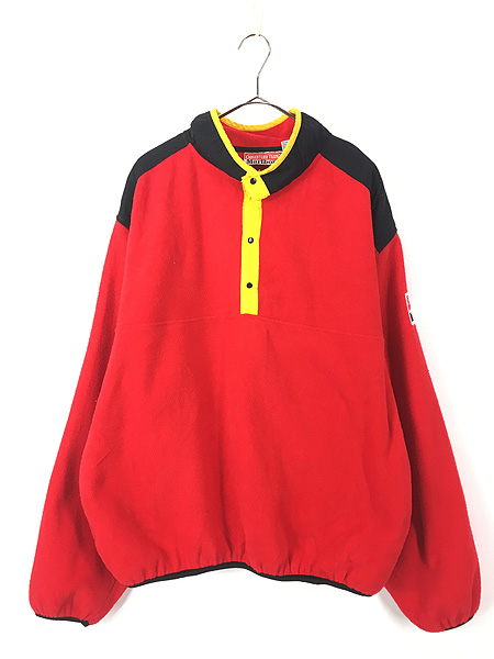 古着 90s Marlboro マルボロ ロゴ パッチ スナップT タイプ フリース