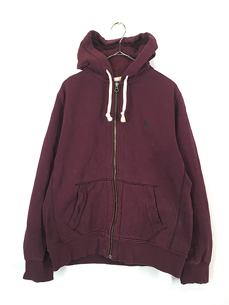 古着 Polo Ralph Lauren ワンポイント ソリッド スウェット ジップ