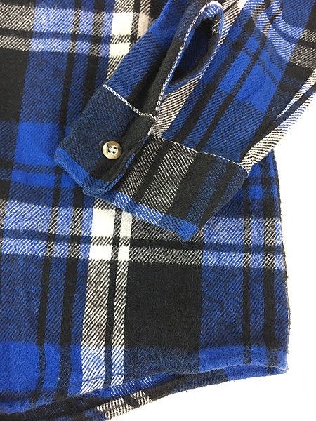 古着 90s USA製 FIVE BROTHER 好配色 ブルー × ブラック チェック