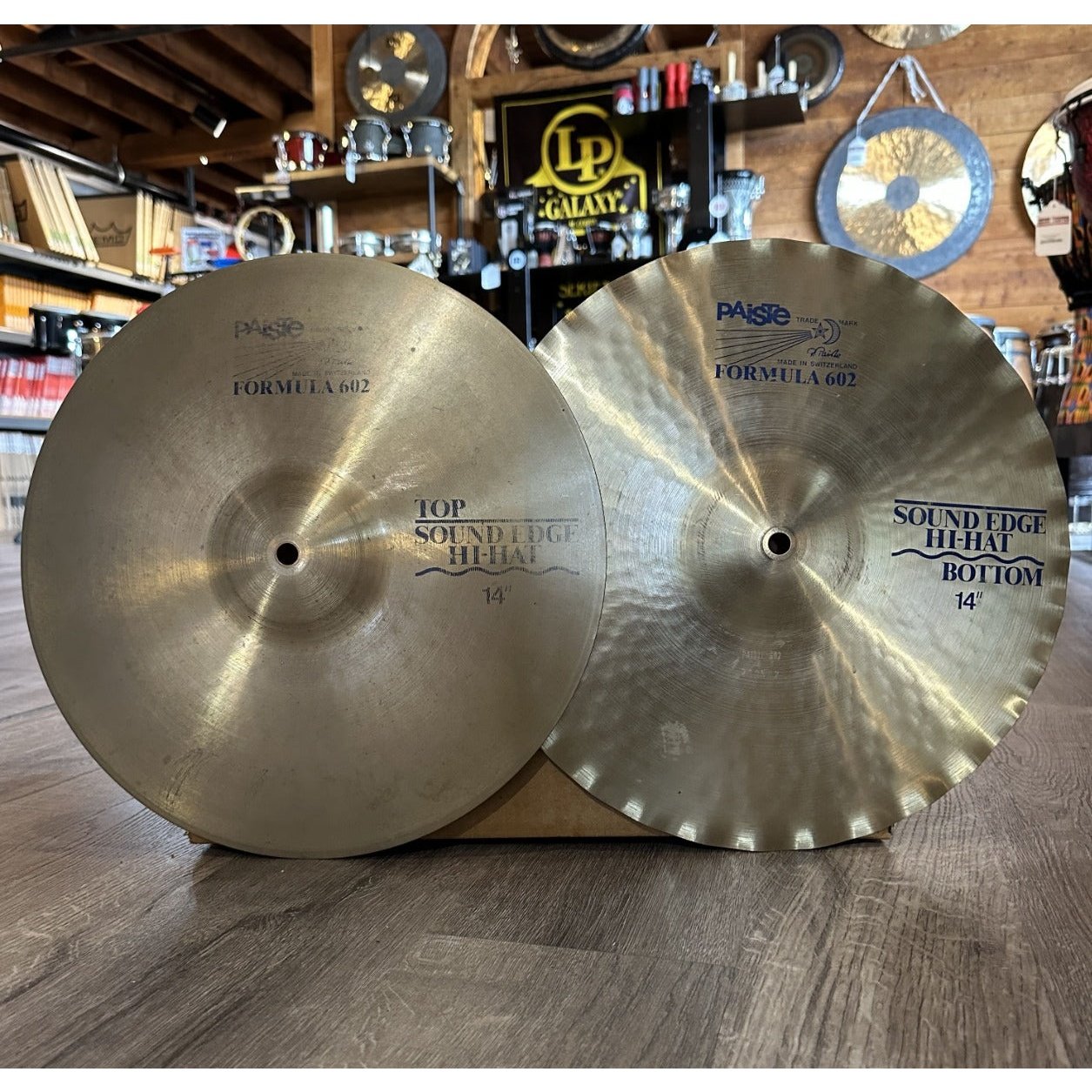 Used Vintage Paiste Formula 602 Blue label Hi Hat Cymbals 14