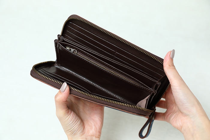 藍染レザーの長財布 ポッシュF(濃藍)(濃藍): せとうちエリア