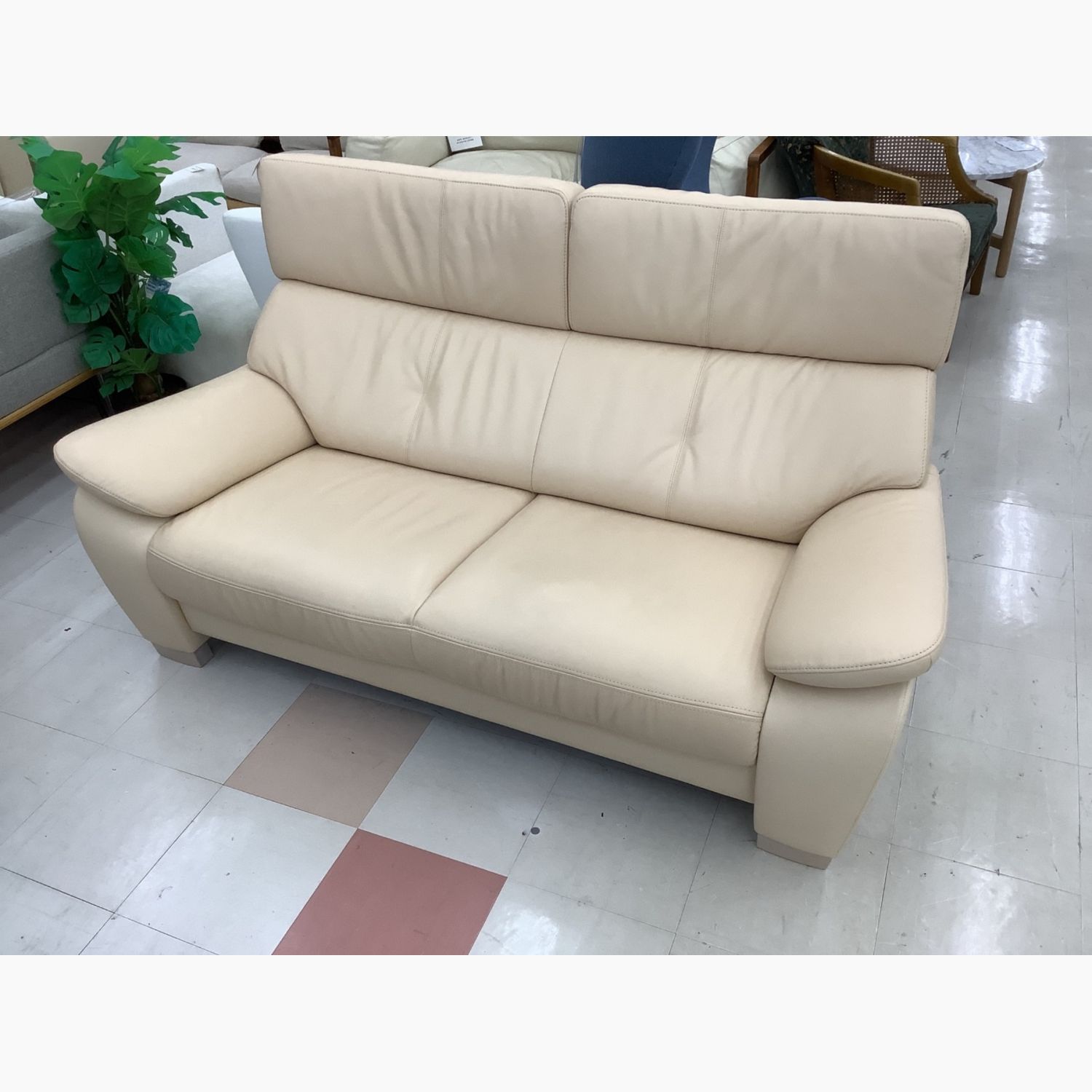 karimoku (カリモク) 2人掛けソファー ベージュ ハイバック ZW7312Y325