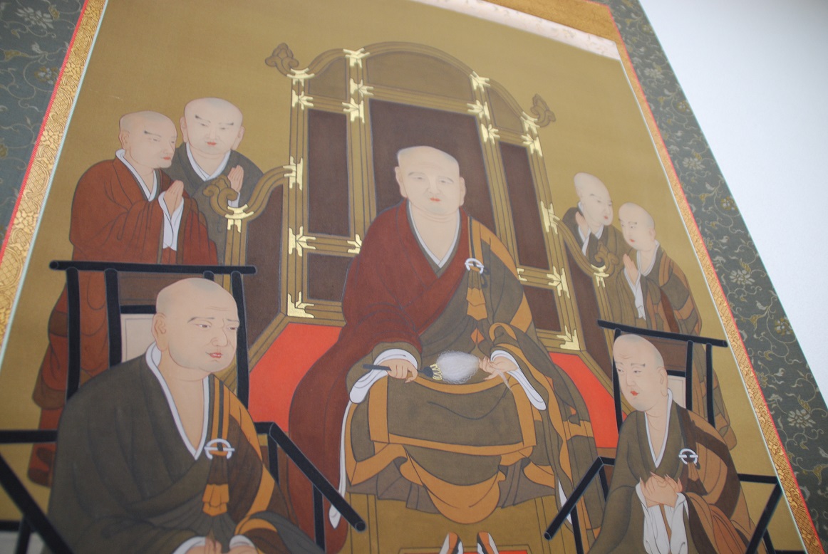 阿波掛軸堂 / 現品価格 肉筆「 浄土五祖図 」掛軸 （絹本）