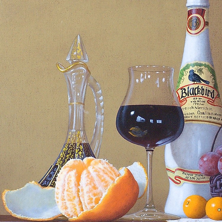 庄司守]油彩画『ワインとオレンジのある卓上』: JALショッピング｜JAL