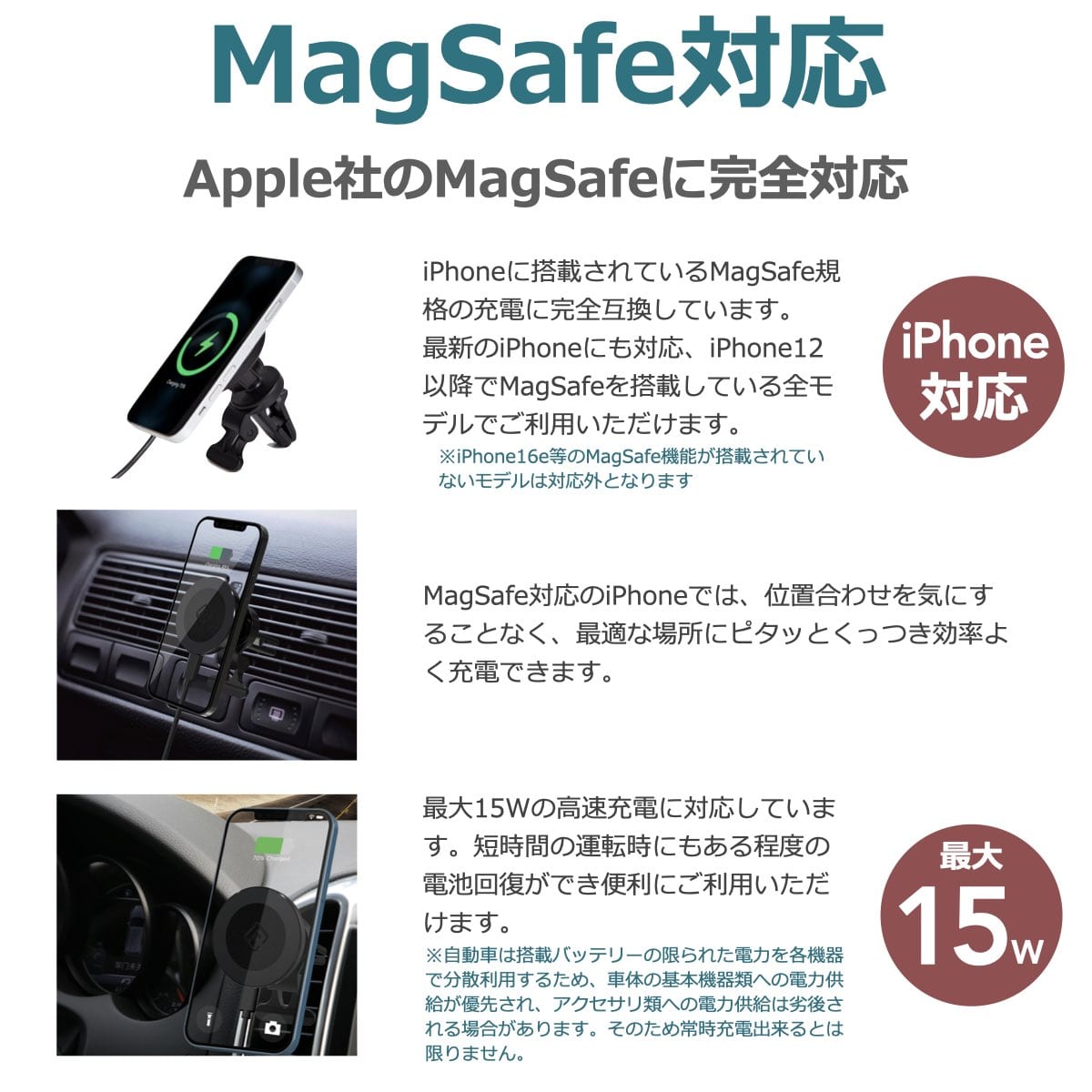 40s MagSafe 車載ホルダー 充電器 CMS1