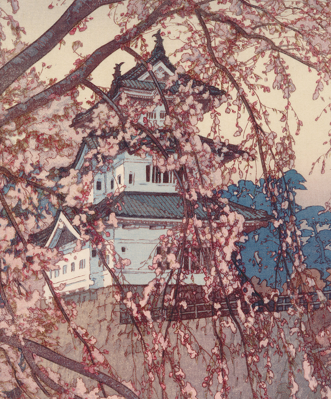 吉田博 Hiroshi Yoshida: 櫻八題 弘前城 Hirosaki Castle (販売済み