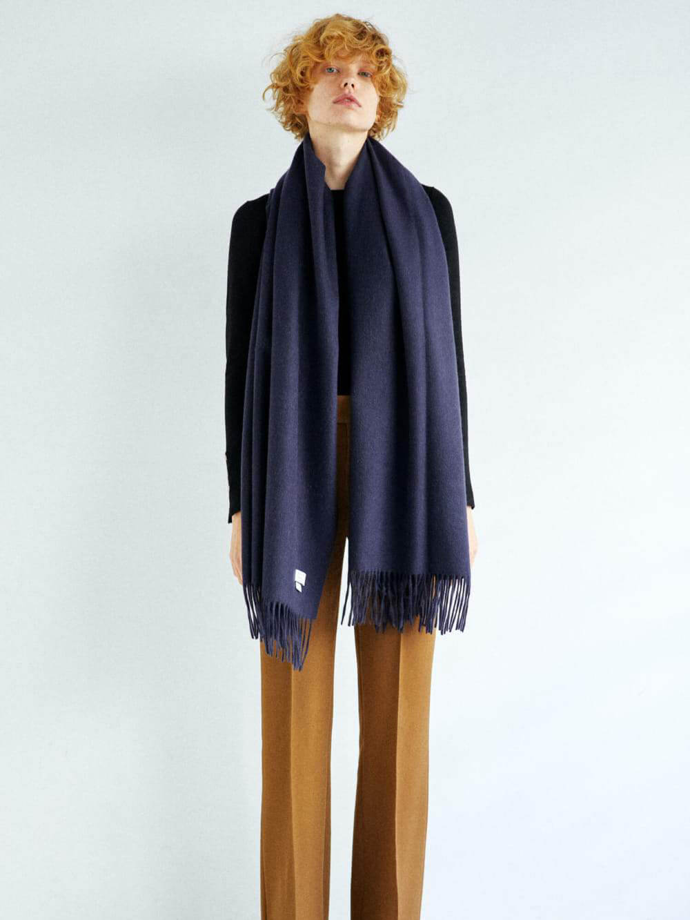 カシミヤストール ダークネイビー | EDWARD BROWN(エドワードブラウン