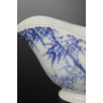 初代 三浦竹泉 青華漢詩竹図 茶器 茶瓶 急須 P033｜骨董店 のびる 古