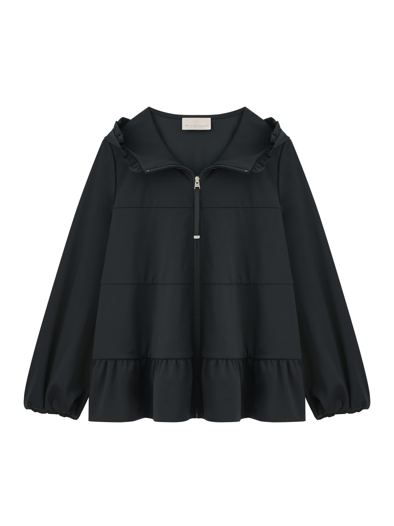 フリルデザインジップアップパーカー: M-PREMIER公式通販｜m-i-d e