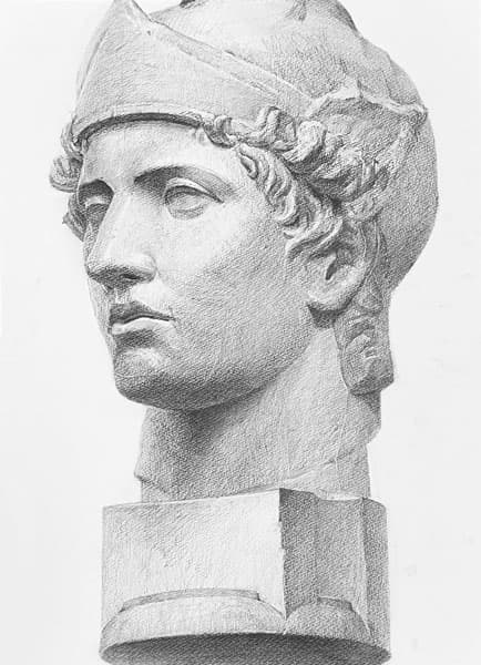 マルス像を描く｜立体感と構造を捉える石膏デッサンの描き方