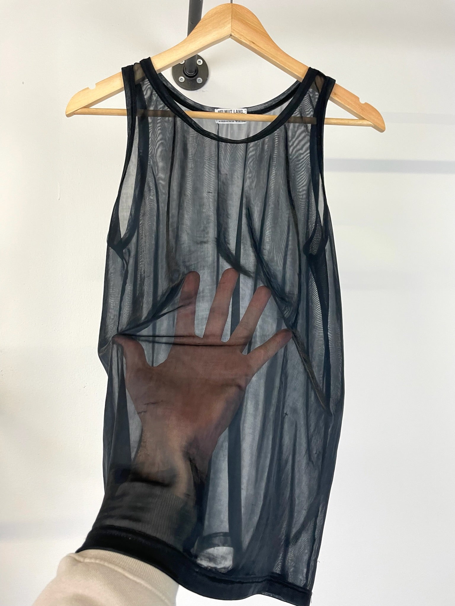 1990s Helmut Lang transparent sheer nylon tank