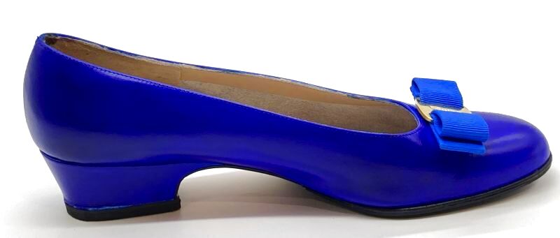 OLD FERRAGAMO(オールドフェラガモ) ロイヤルブルーレザーバイカラー