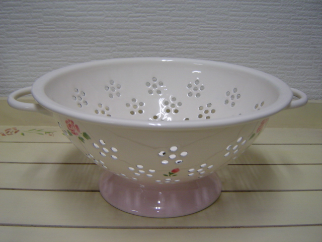 1817:マニー・薔薇好き！ マニーローズ ホーローコランダー 新品未使用