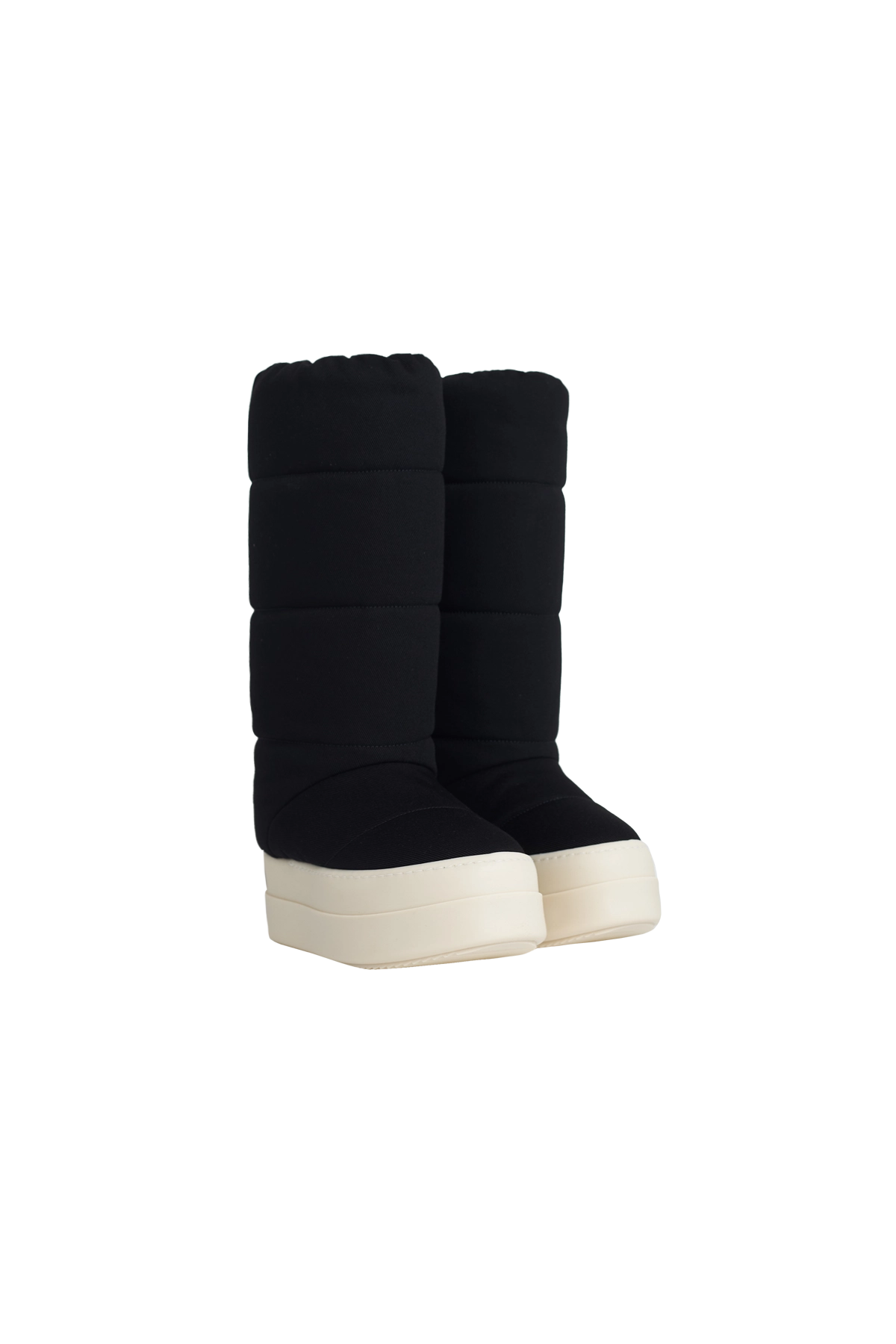 RICK OWENS DRKSHDW Mega Bumper Knee High Lunar Boots Black/Milk