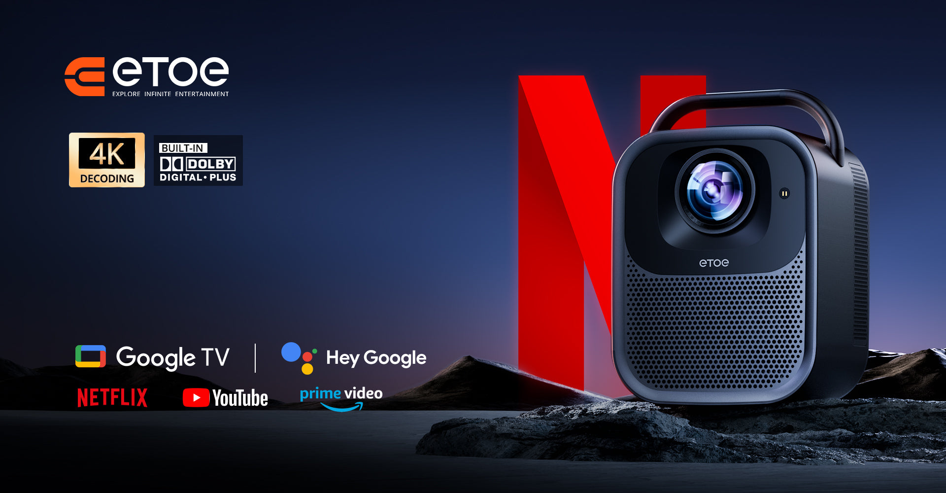 ETOE Seal Pro 2026丨Google TV Home Cinema Projector with Netflix