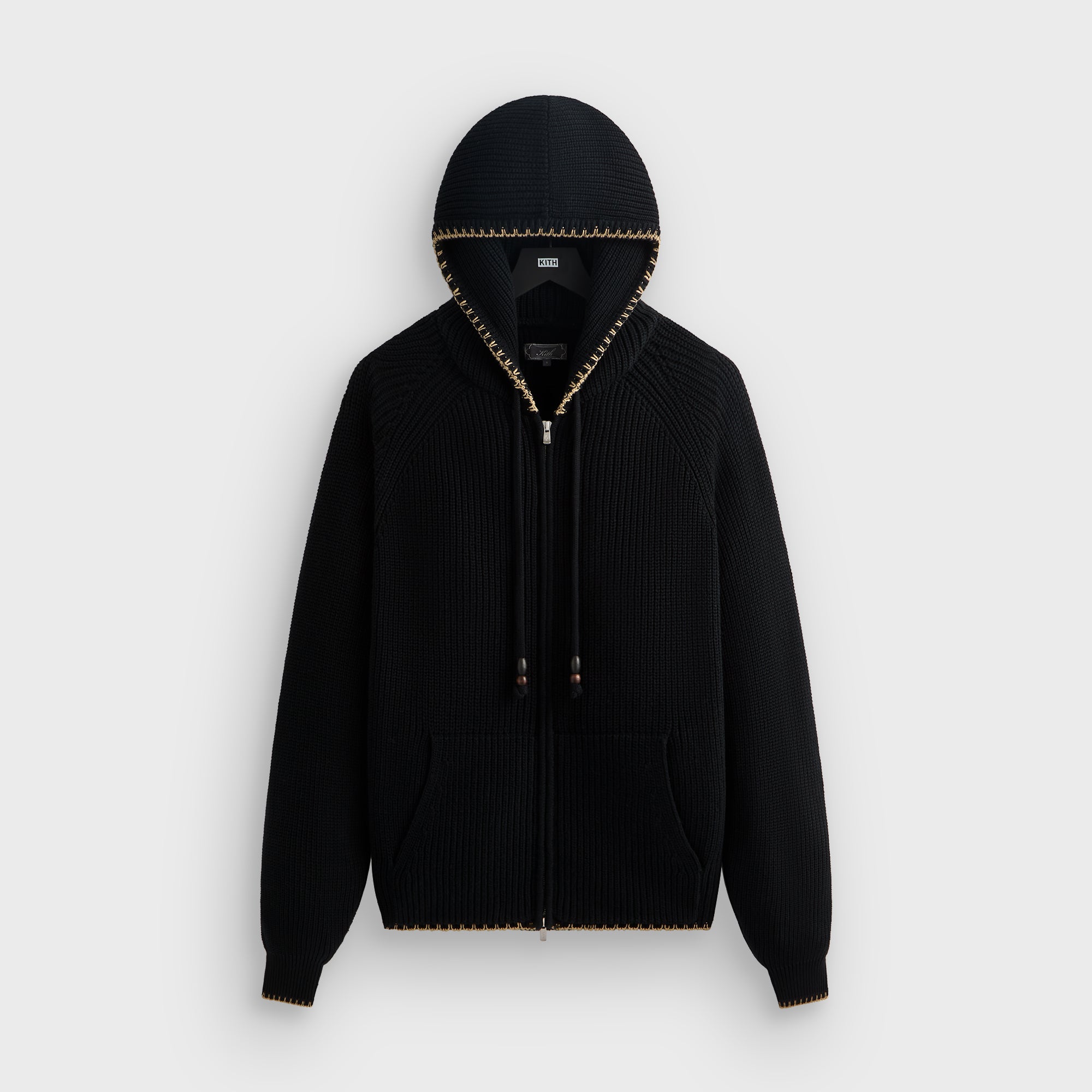 Kith Full Zip Miles Knit Hoodie - Black – Kith Europe