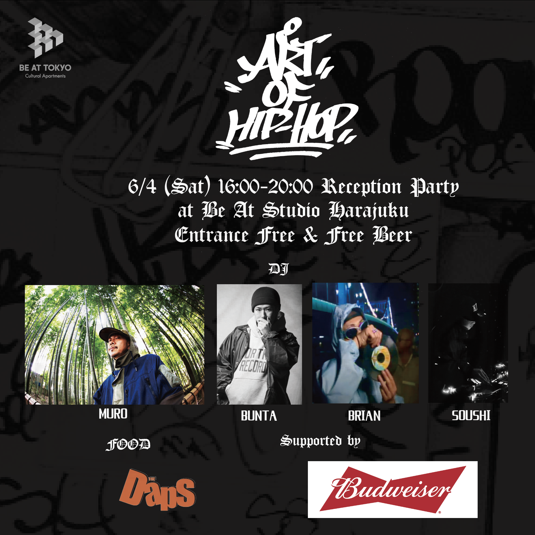 ART OF HIP HOP」がBE AT TOKYOで。グラフィティのライブペイントや