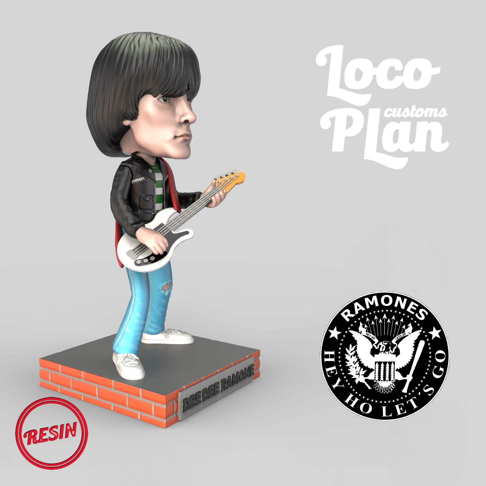 👽 Dee Dee Ramone Bobblehead Bootleg・Archivo STL para ・Cults