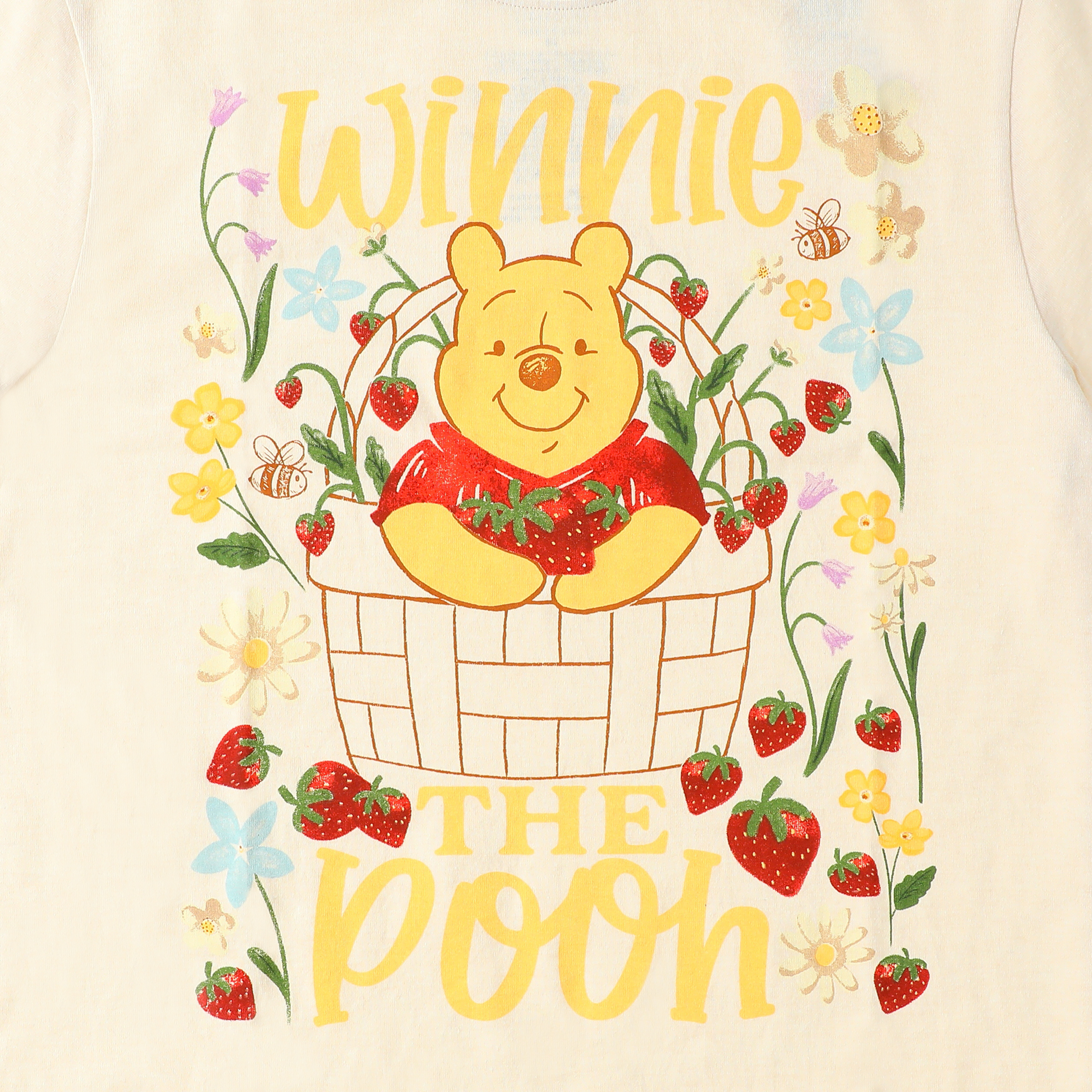 Disney Winnie The Pooh Strawberry Basket Graphic Tee | Five Below