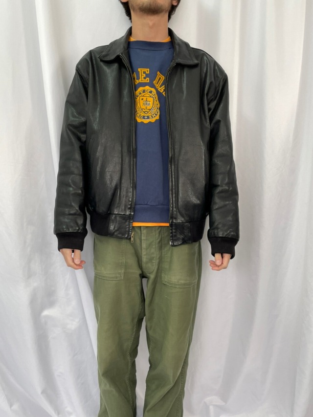 80年代 80s バナナリパブリック 黒 本革 ブルゾン │ヴィテージ古着屋