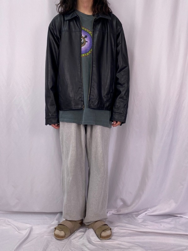 90s 90年代 レッドスキンズ 革ジャン 本革 ジップジャケット