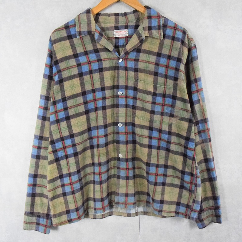 60s 60年代 アメリカ製 長袖 オープンカラーシャツ| ビンテージ古着屋