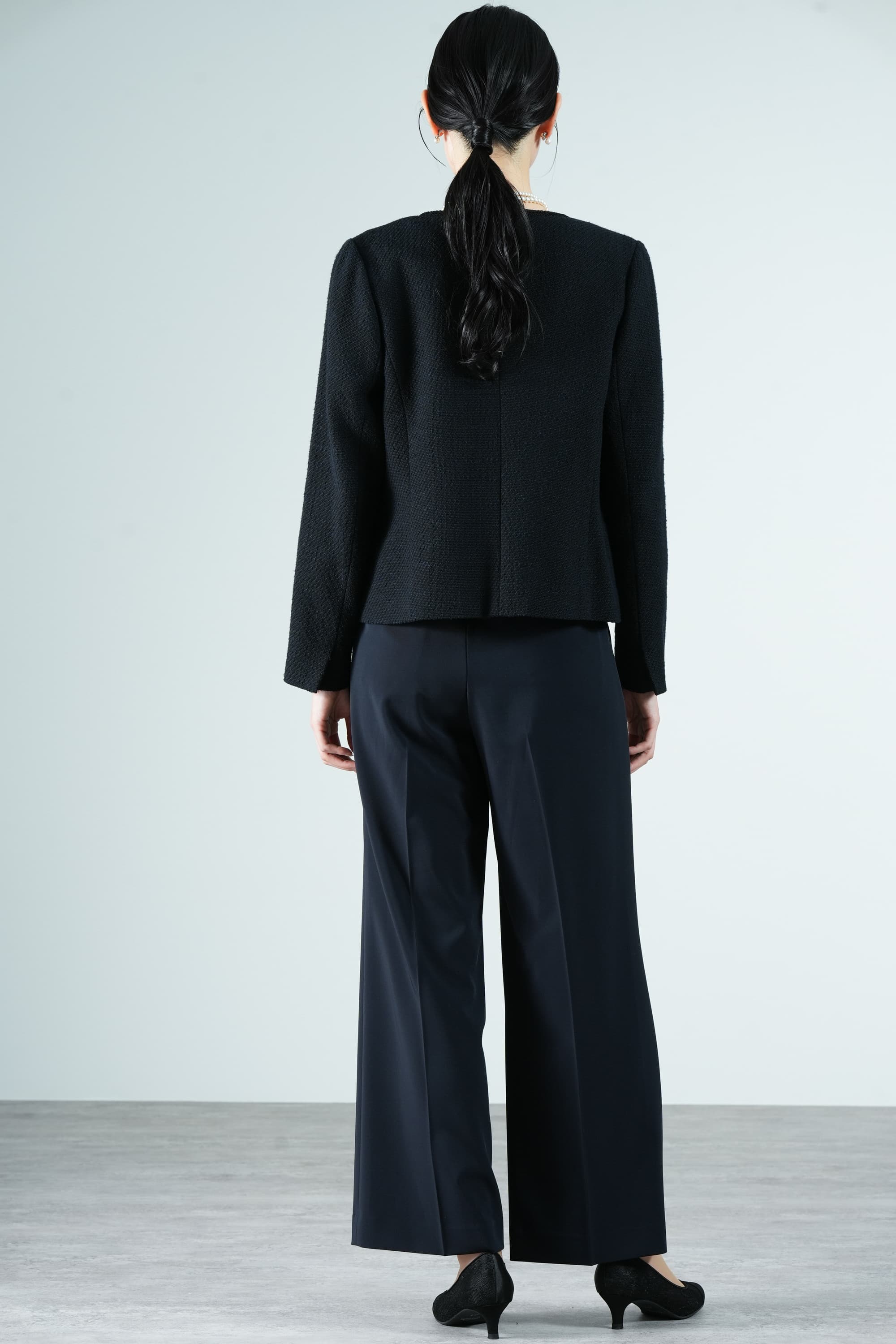 UNITED ARROWS green label relaxing ノーカラーツイードジャケット