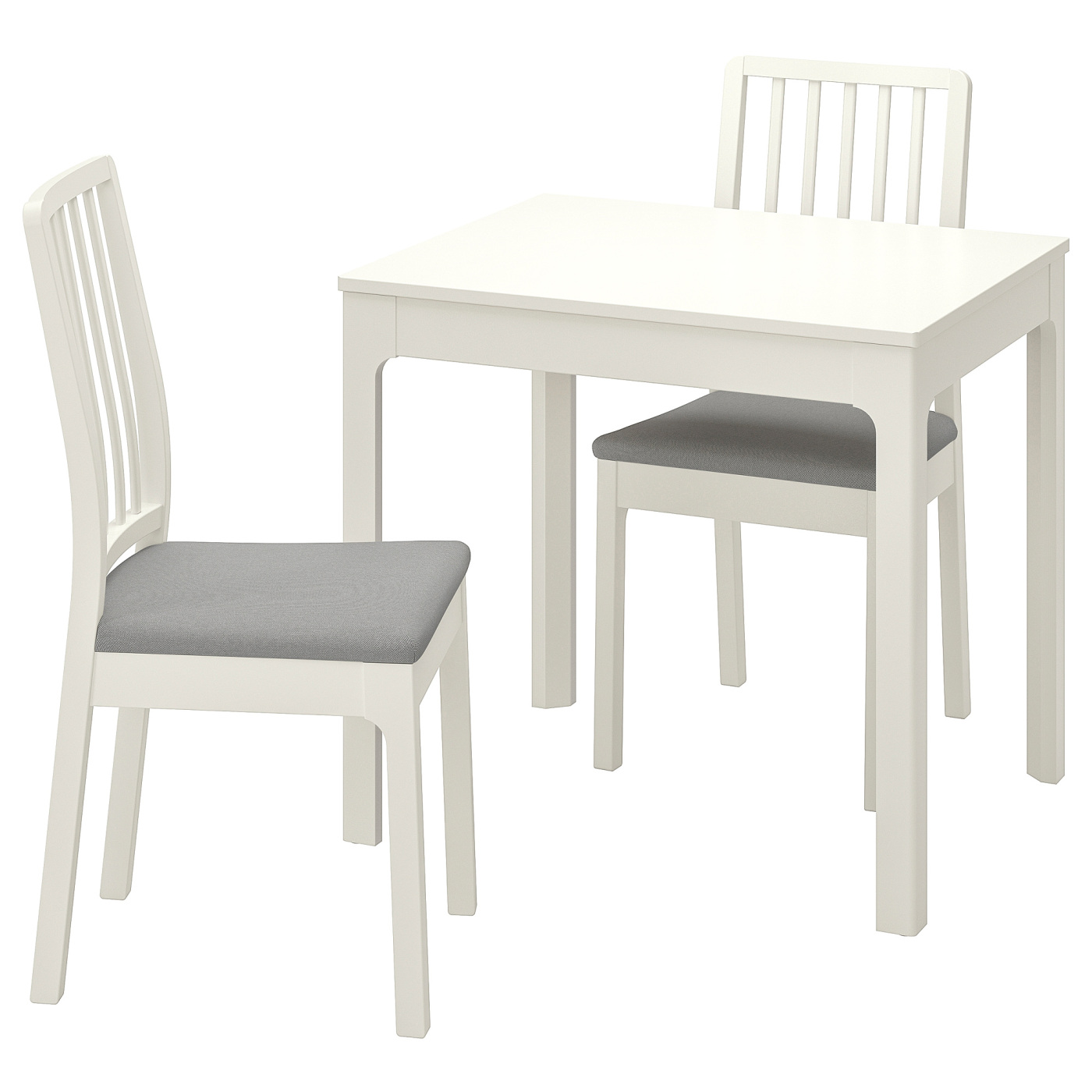 EKEDALEN / EKEDALEN table and 2 chairs white/Orrsta light grey - IKEA