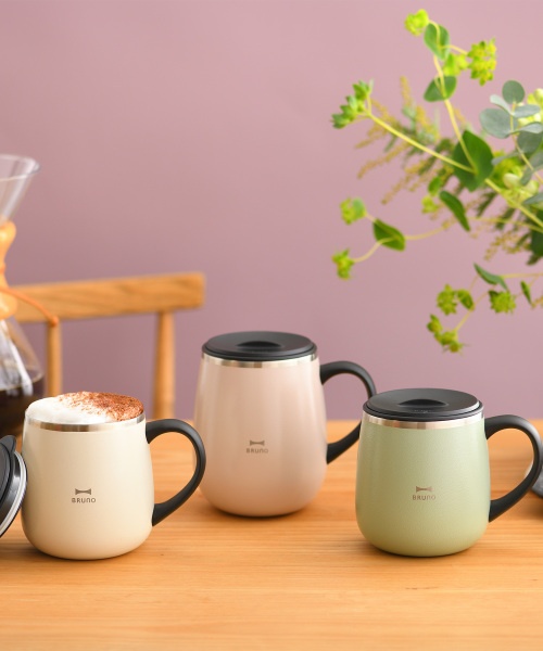 蓋つきステンレスマグ short ピンクベージュの通販 | BRUNO online