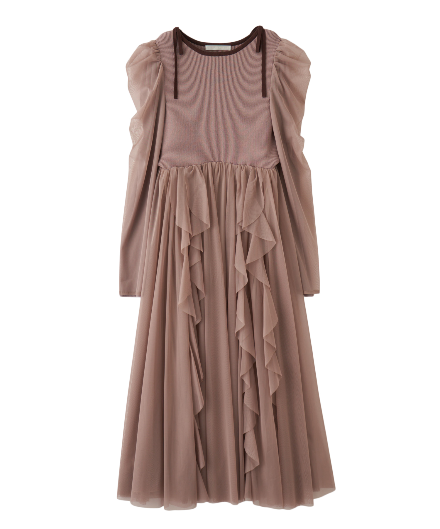 チュールティアードフリルニットドッキングワンピース｜PETAL ONLINE