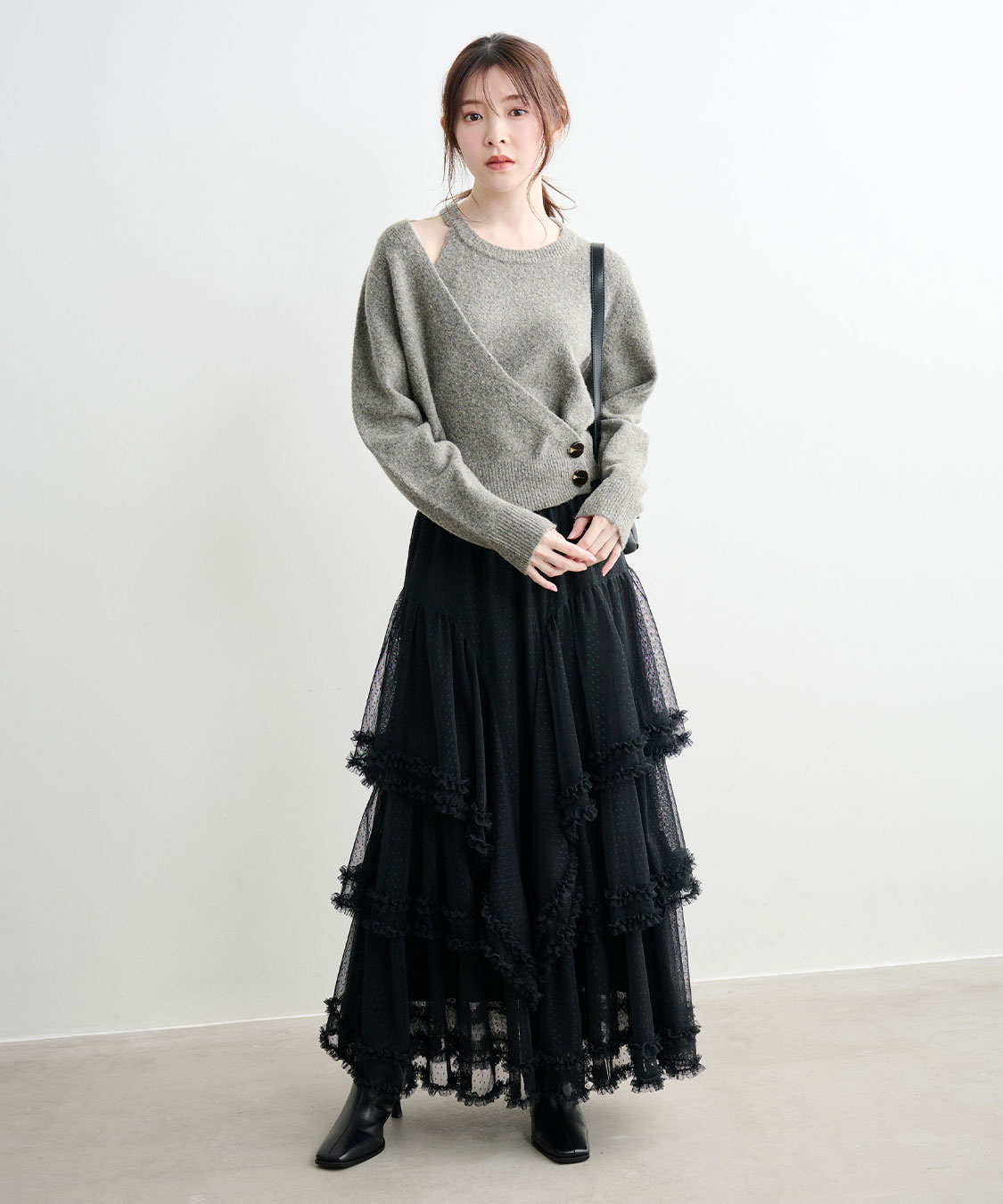 ドットチュールティアードフレアスカート｜PETAL ONLINE（ペタル