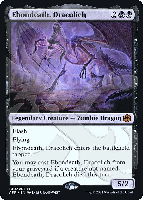 100)《ドラコリッチ、エボンデス/Ebondeath, Dracolich》[AFR] 黒R