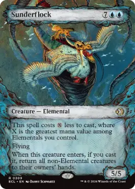 Foil】(309)□ショーケース□《刻み群れ/Sunderflock》[ECL-BF] 青R