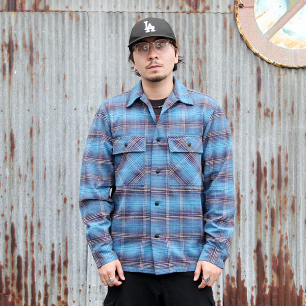 ウエストライド 長袖ワークシャツ WEST RIDE NAVY WORK SHIRTS[BLUE