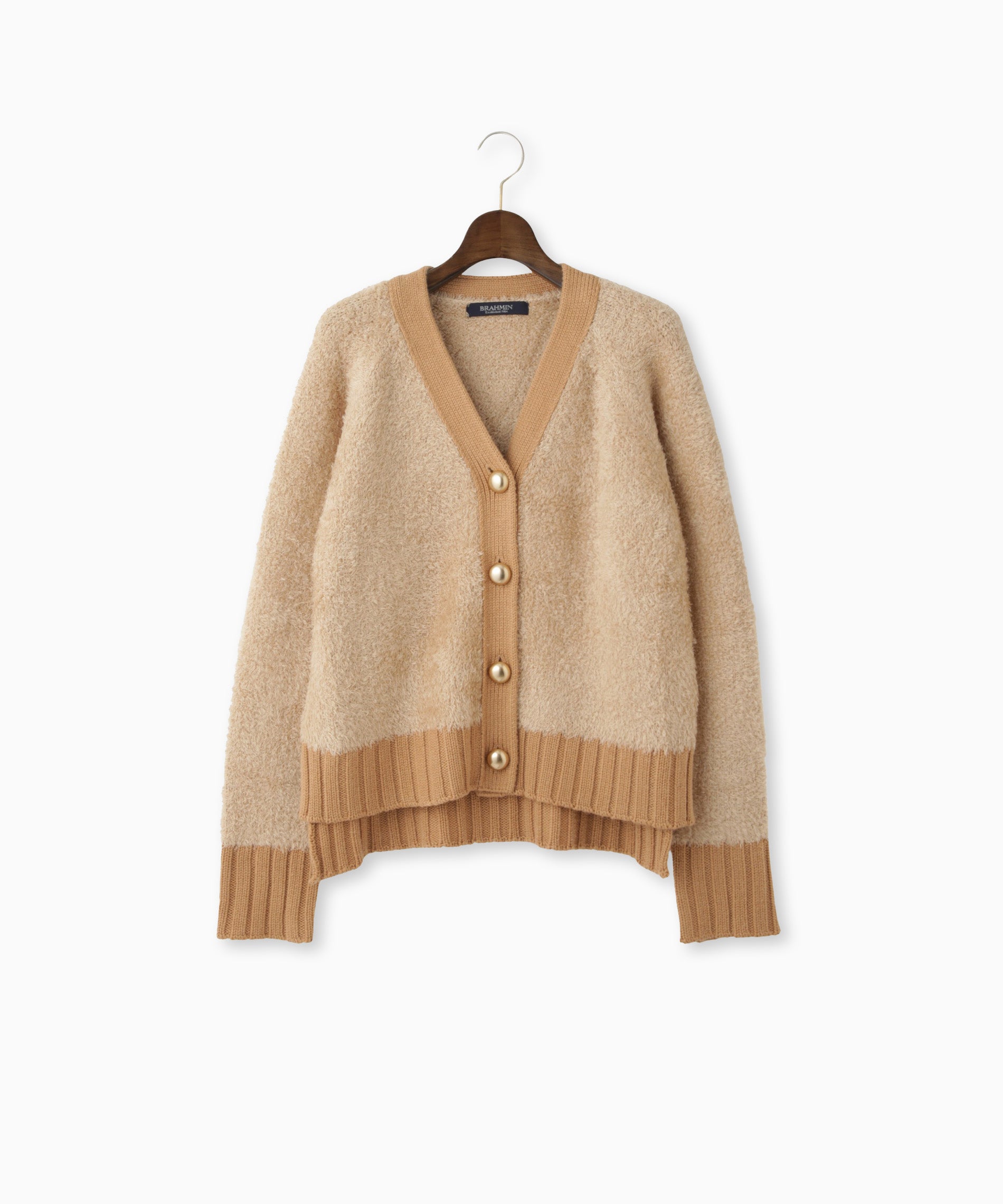 フェザーヤーン異素材切替カーディガン – FACE SANS FARD