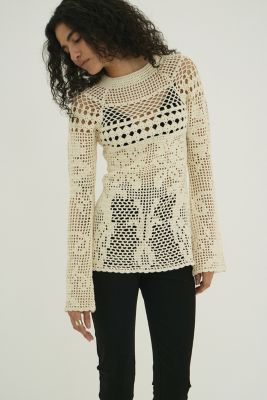 CLANE(クラネ)のBACK OPEN CROCHET KNIT TOPS通販 | 集英社HAPPY PLUS