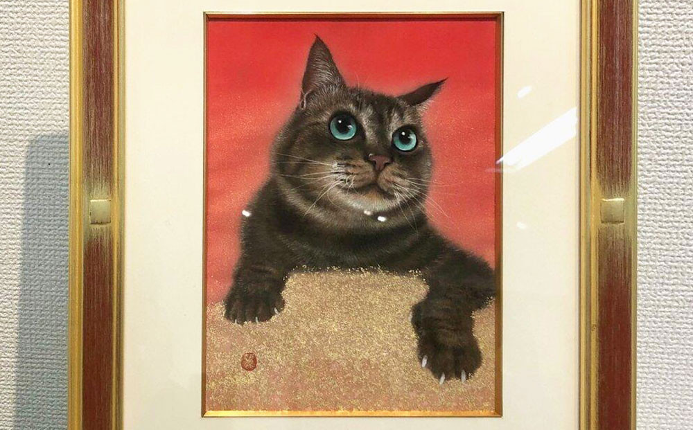 猫の肖像画 日本画（F0号またはSM） | JTBのふるさと納税サイト [ふるぽ]