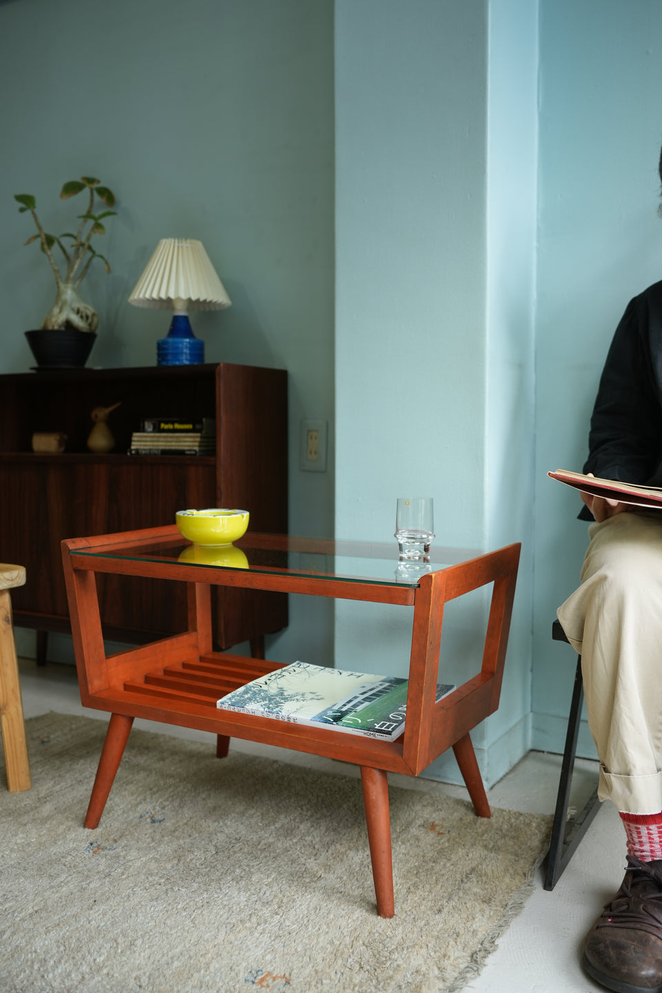 希少 ガラステーブル コーヒーテーブル レトロポップ ポストモダン