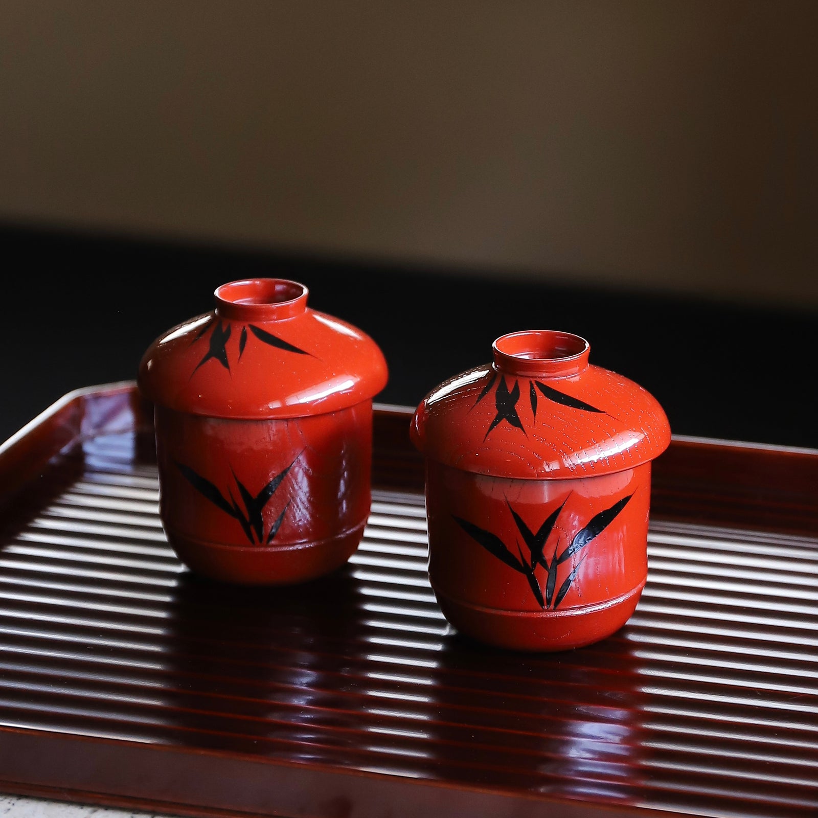 漆匠 仁和春象 朱竹節小吸物椀 10客揃 共箱 – Gallery Nisui