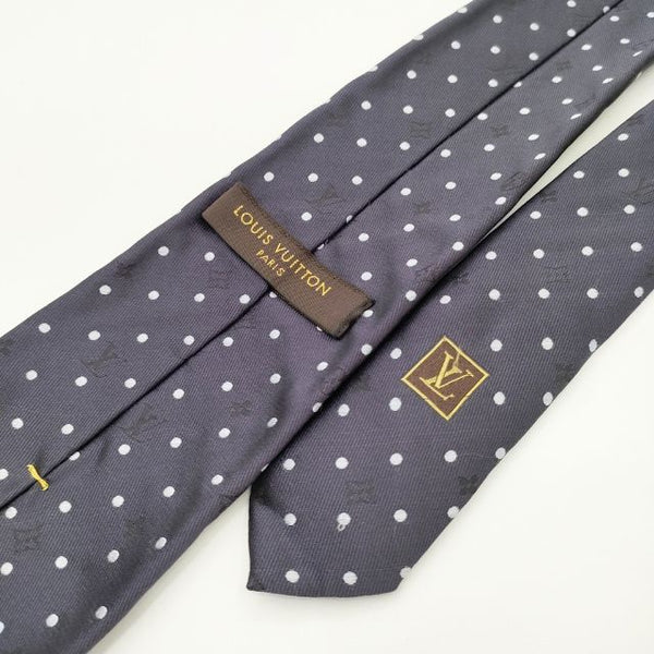 LOUIS VUITTON モノグラム柄 ドット 水玉 シルク イタリア製 ネクタイ