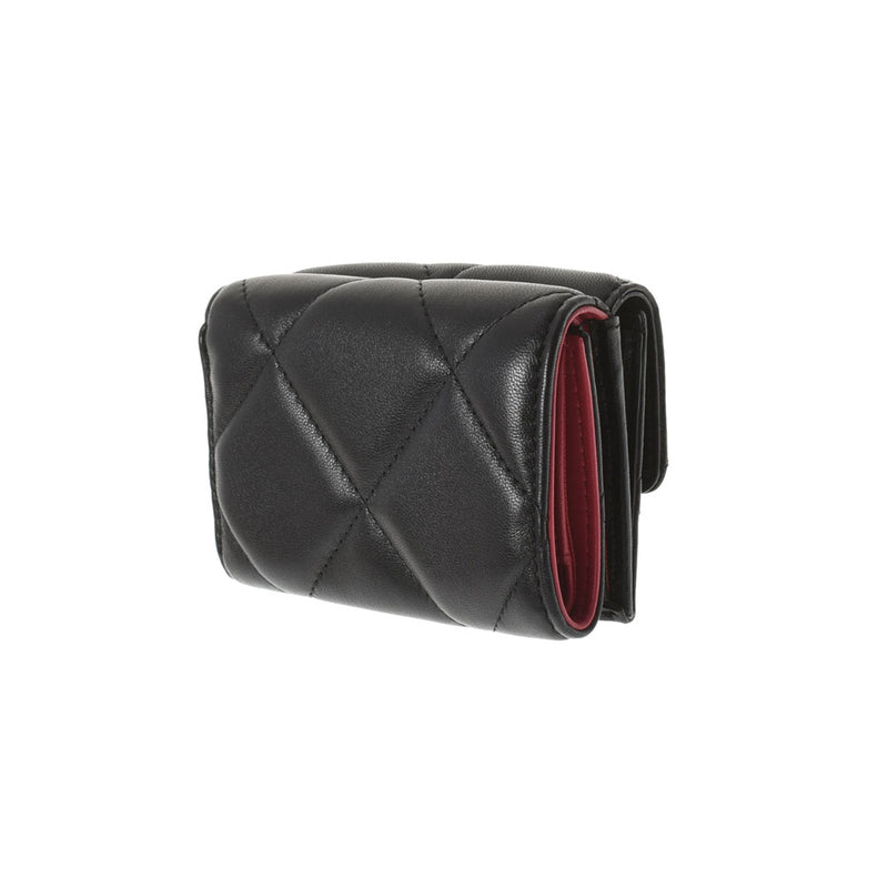 シャネル19 スモール フラップウォレット 14143 黒/モーヴピンク