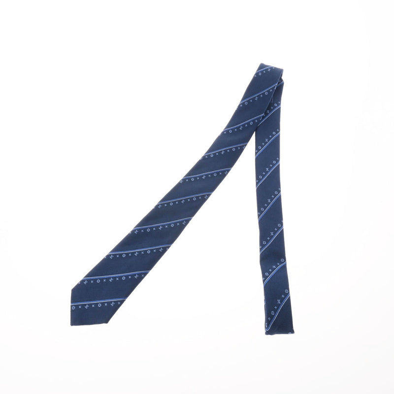ルイヴィトンクラヴァット LV スィン ストライプス 7CM ネイビー