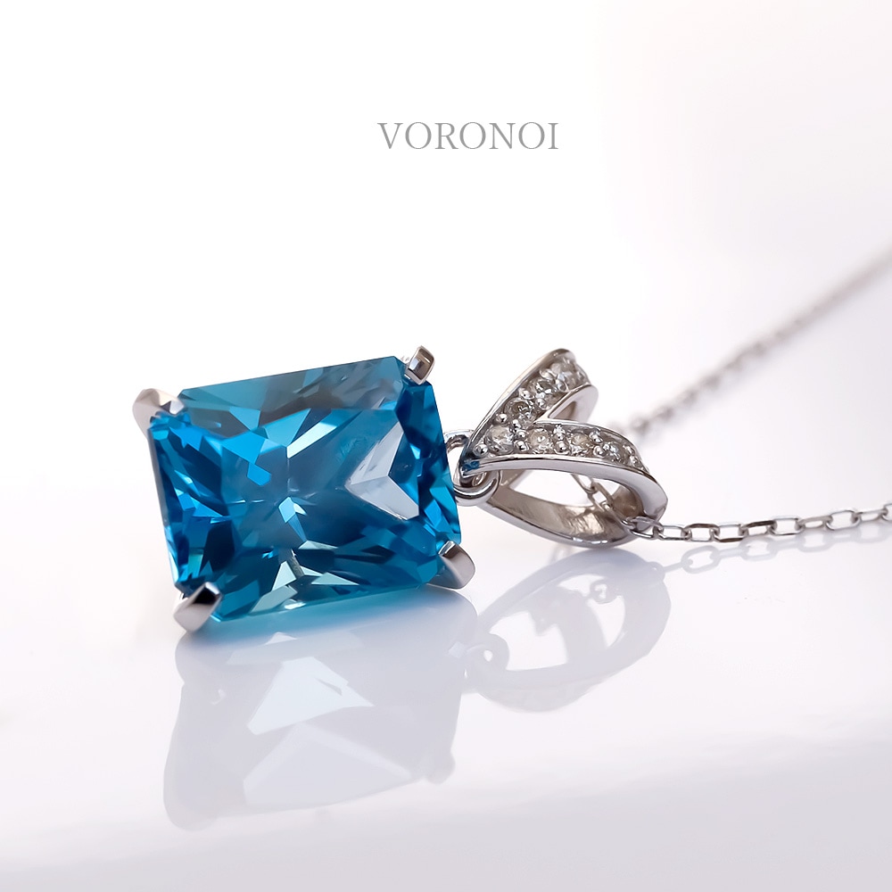 数量限定】VORONOI Open Setting エメラルドカット「スイスブルー
