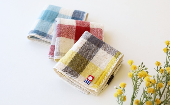 ブロックチェック ハンカチ | [ChiChi palette] | | 今治タオルのコン