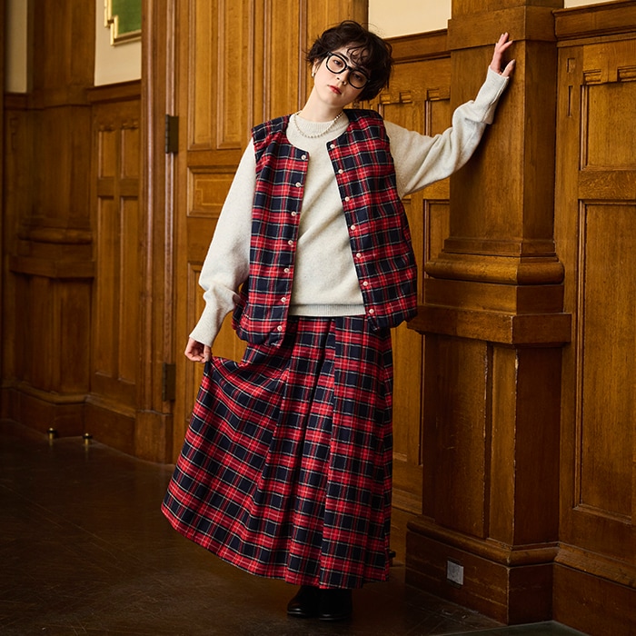 NARU(ナル) ロイヤルタータン タックロングスカート 656913 | メディア