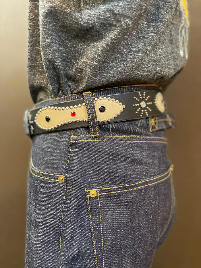 Vintage Style Leather Studs Belt/ヴィンテージスタイルレザー