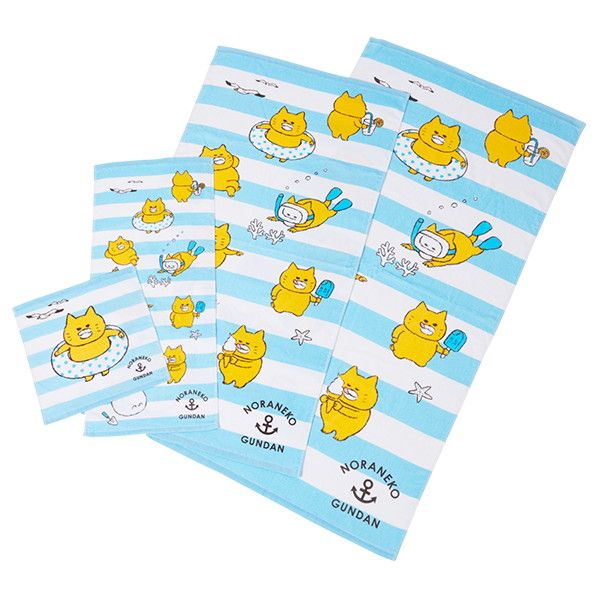 kodomoe shop｜【ノラネコぐんだん】2枚組ハンドタオル（うみ